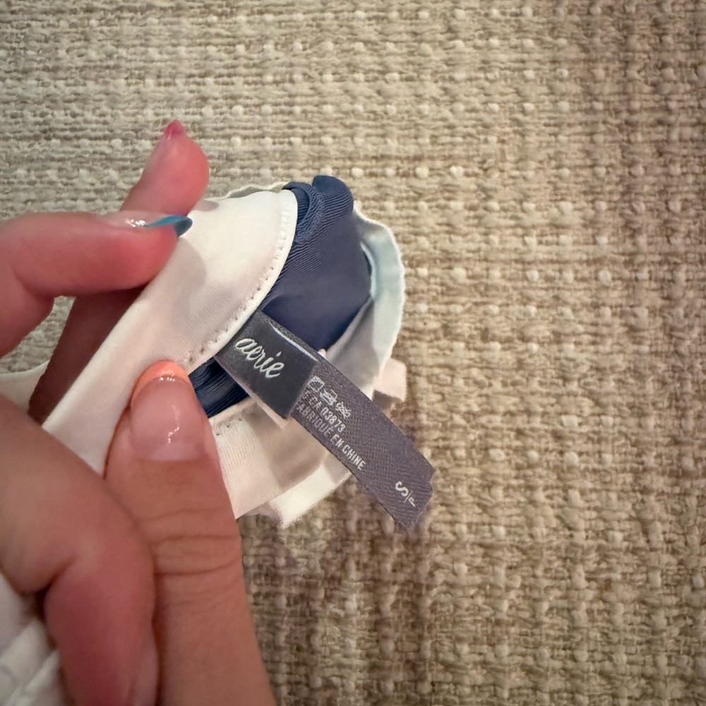 Aerie Navy and Cream Active Bra - Picture 3 of 3